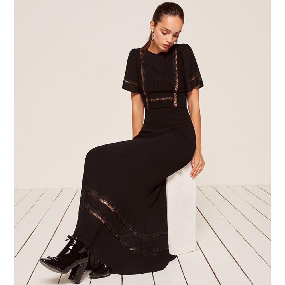 Reformation Patchouli Dress in Black - Picture 2 of 6